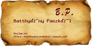 Batthyány Paszkál névjegykártya